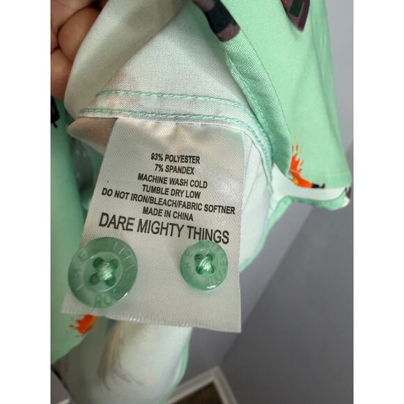 RSVLTS Home Alone "Wet Bandits" KUNUFLEX Short Sleeve Shirt Men's L Green - Picture 7 of 9